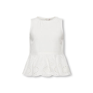 Kids Only KMGBONDI LIFE SL EMBROIDERY TOP WVN White