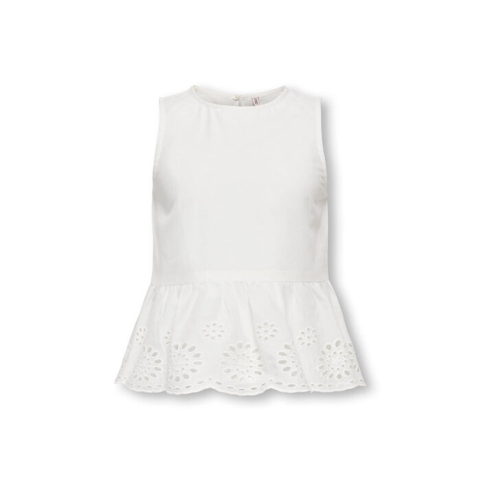 Kids Only KMGBONDI LIFE SL EMBROIDERY TOP WVN White
