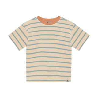 Daily7 Oversized T-shirt Stripe Sandshell