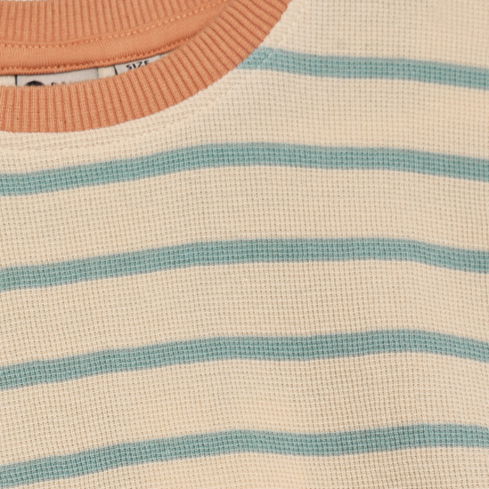 Daily7 Oversized T-shirt Stripe Sandshell