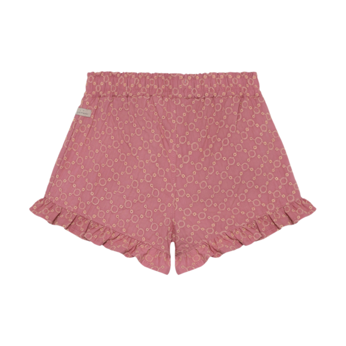 Daily7 Ruffle Shorts Broderie Heather Rose