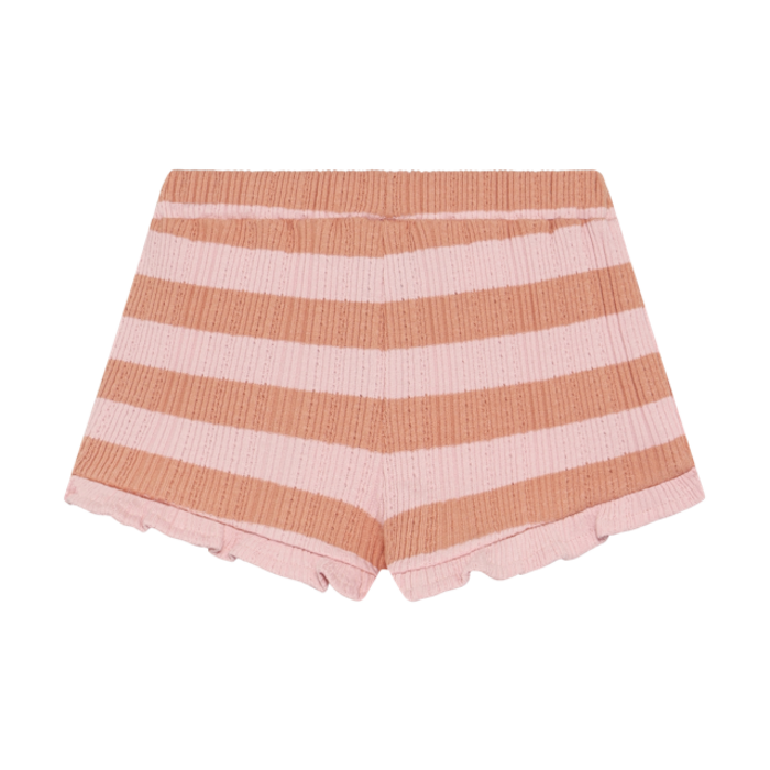 Daily7 Ruffle Shorts Fancy Stripe Silver Pink