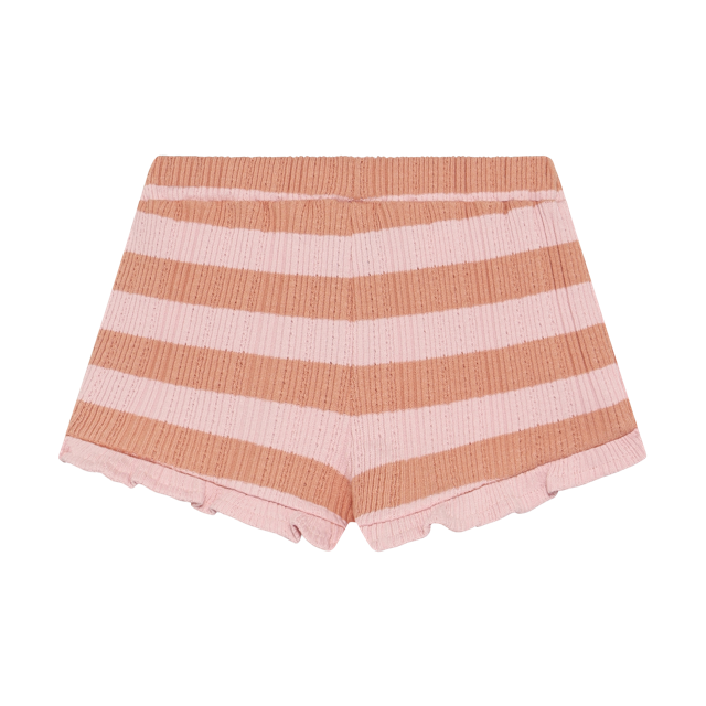 Daily7 Ruffle Shorts Fancy Stripe Silver Pink
