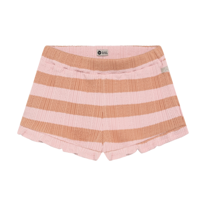 Daily7 Ruffle Shorts Fancy Stripe Silver Pink