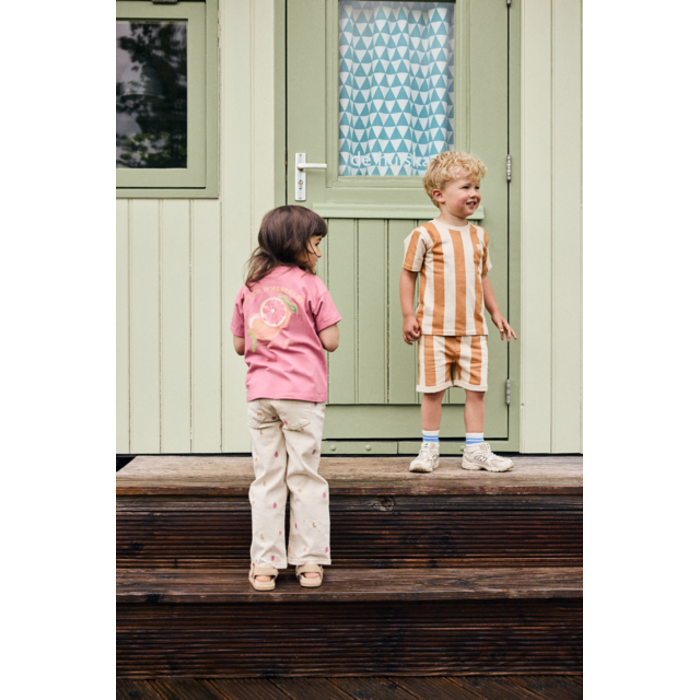 Daily7 T-shirt Big Stripe Sandstone