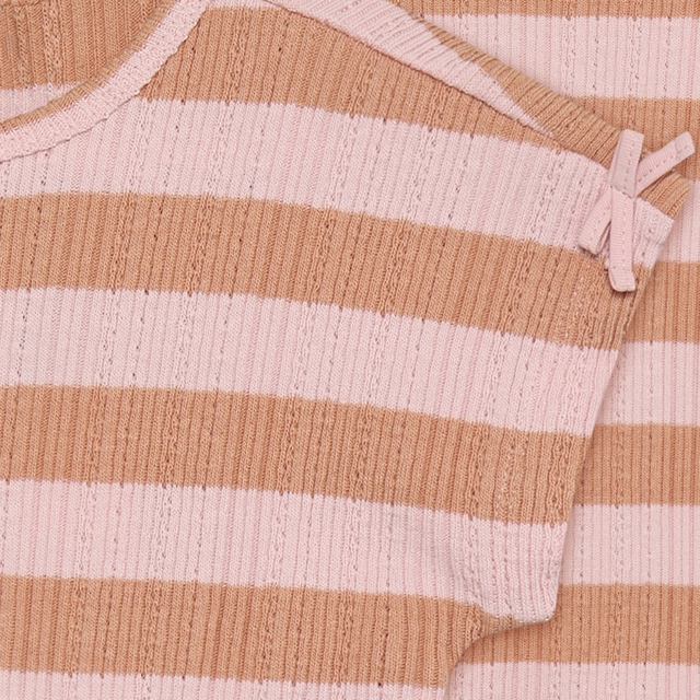 Daily7 T-shirt Fancy Stripe Silver Pink