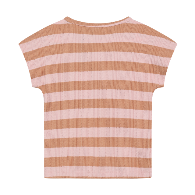 Daily7 T-shirt Fancy Stripe Silver Pink