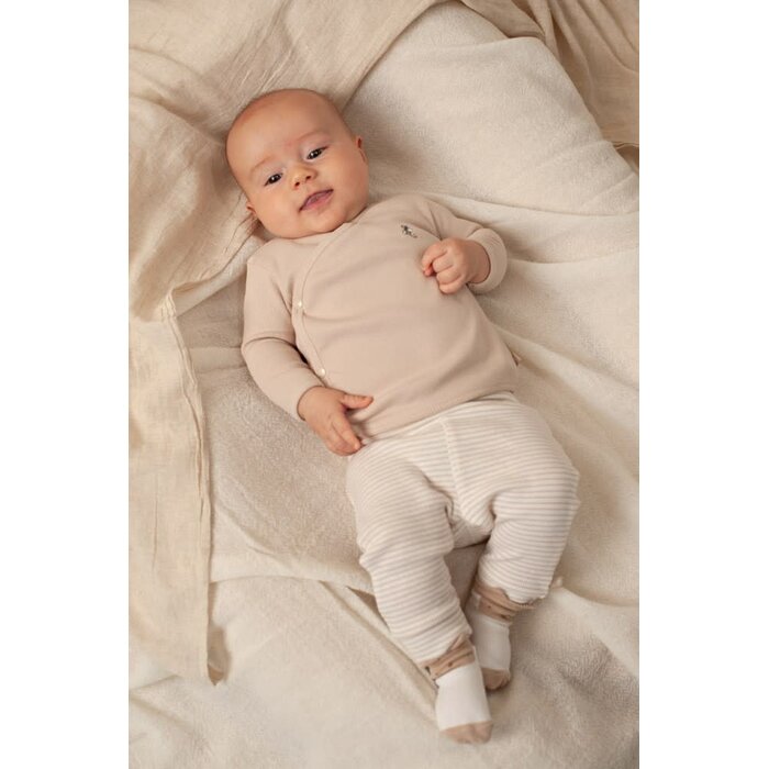 Feetje Overslagshirt rib Zand - Honey Bear