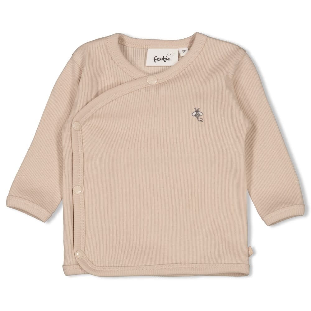 Feetje Overslagshirt rib Zand - Honey Bear