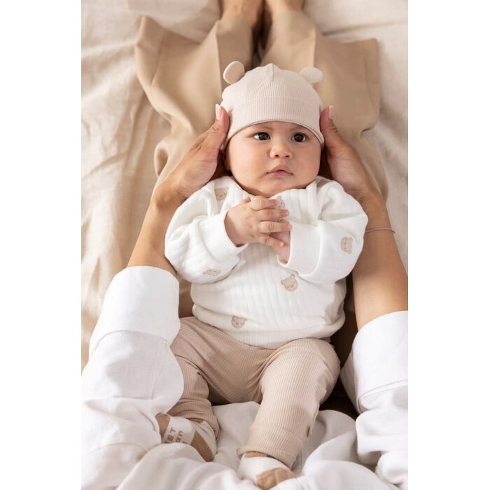 Feetje Broek rib Zand - Honey Bear