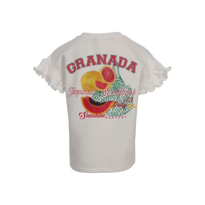 Looxs Little Sweater with Ruffles SS Soft white