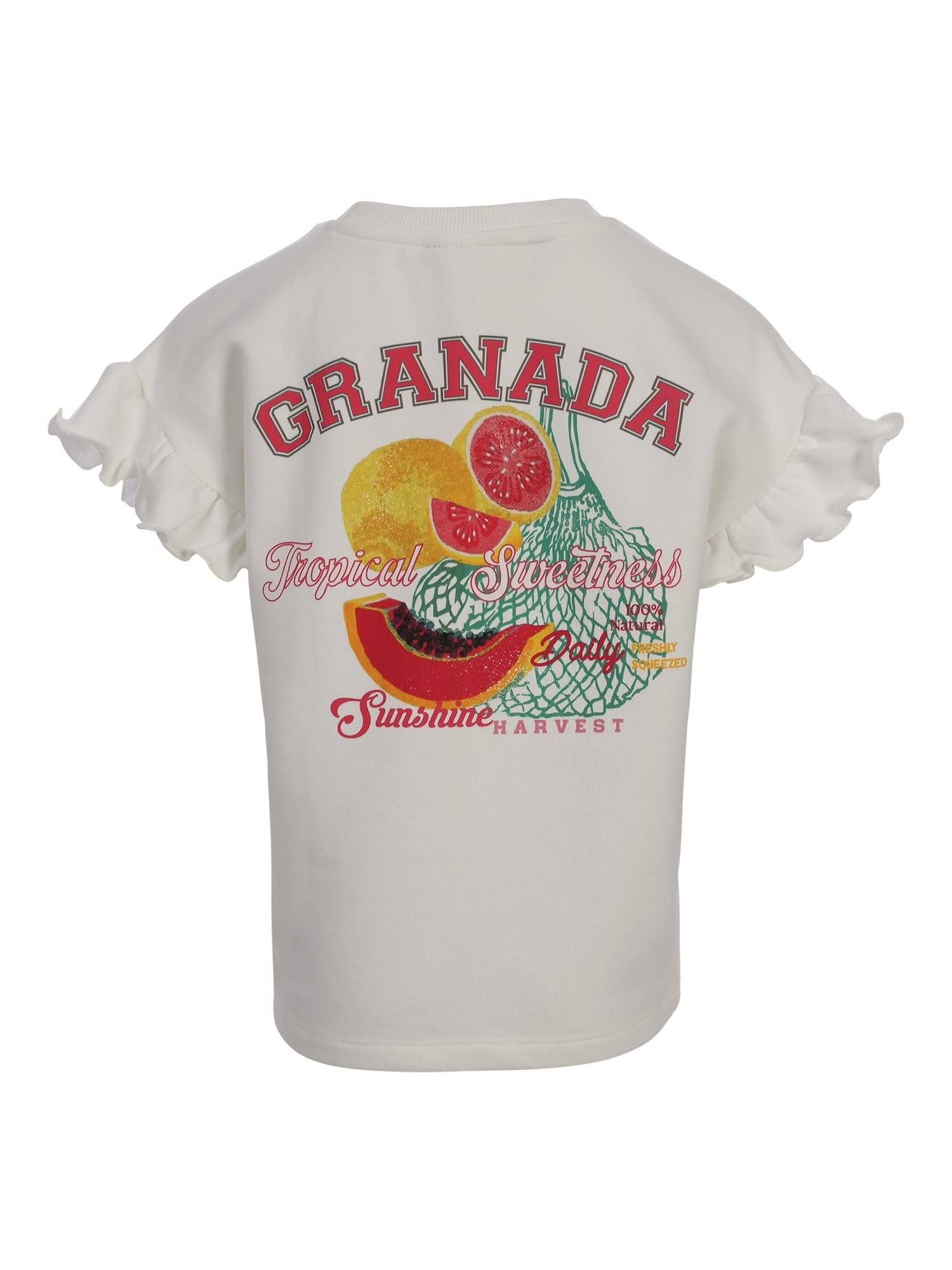 Looxs Little Sweater with Ruffles SS Soft white