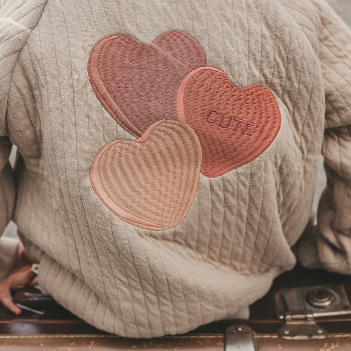 Your Wishes Quilted Jacket | Candy Hearts Dune