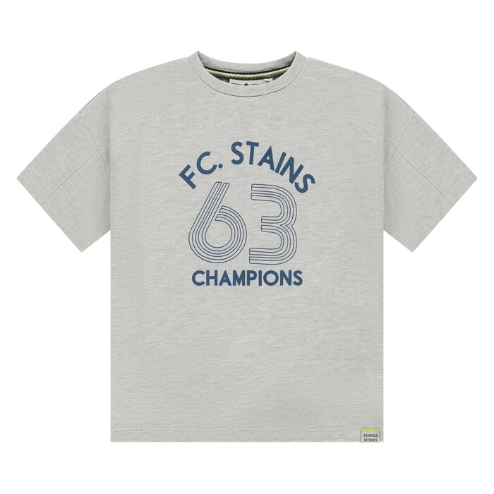 Stains & Stories boys t-shirt short sleeve wide fit Light Grey Melee