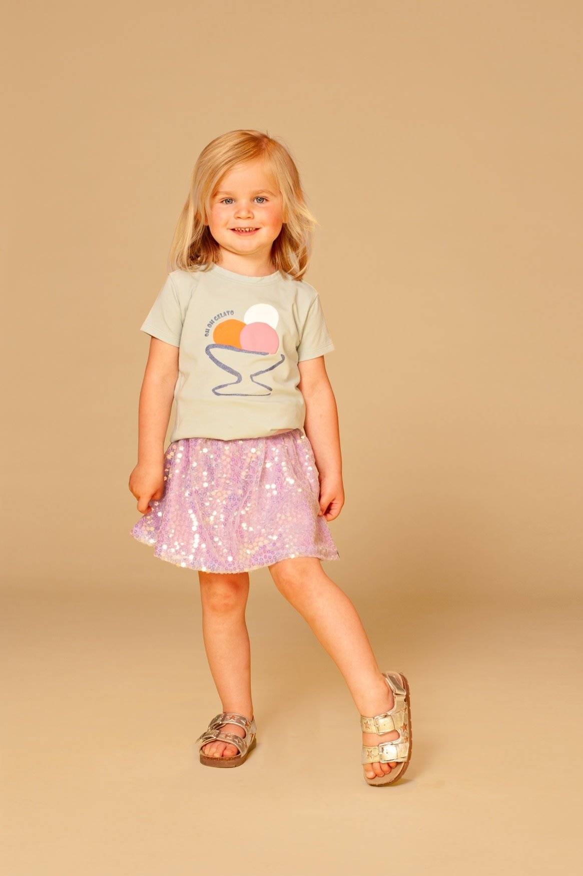Stains & Stories girls sequin skirt Lilac