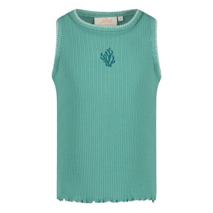 Jubel Singlet pointelle rib Jade Groen - Lazy Lagoon