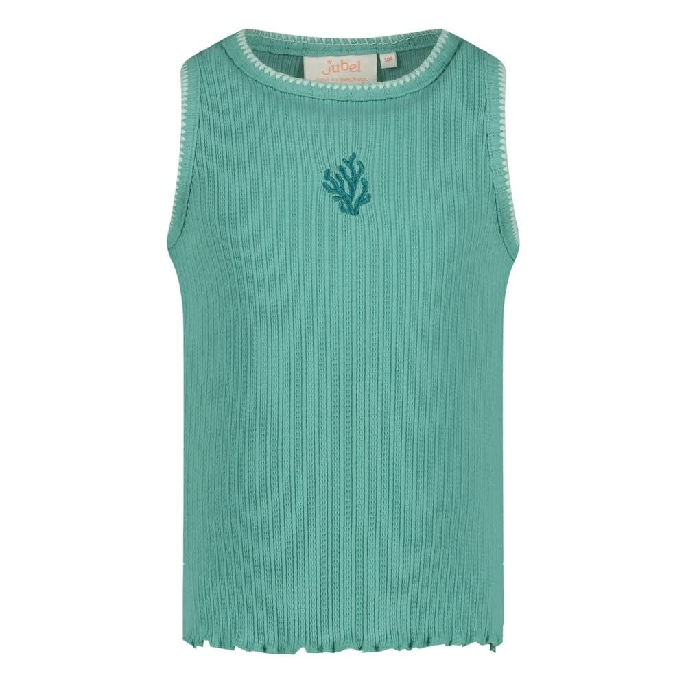 Jubel Singlet pointelle rib Jade Groen - Lazy Lagoon