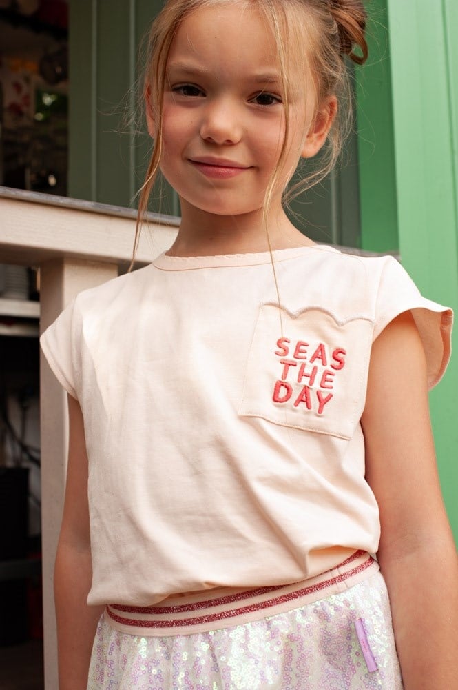 Jubel T-shirt met backprint l.Roze - Lazy Lagoon