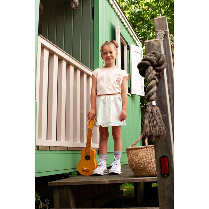 Jubel T-shirt met backprint l.Roze - Lazy Lagoon