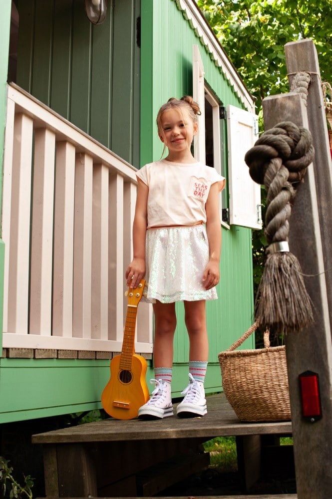 Jubel T-shirt met backprint l.Roze - Lazy Lagoon