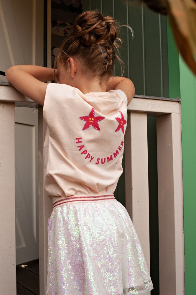 Jubel T-shirt met backprint l.Roze - Lazy Lagoon