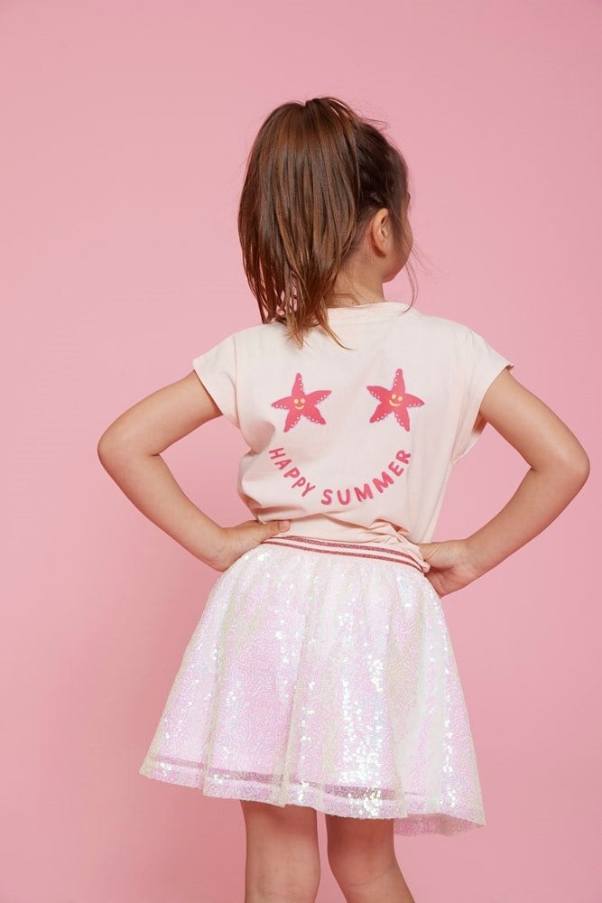 Jubel T-shirt met backprint l.Roze - Lazy Lagoon