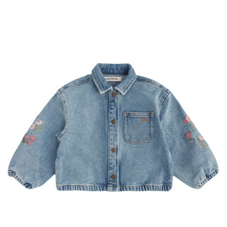 Your Wishes Stretch Denim | Embroidery Jacket Blue Tint