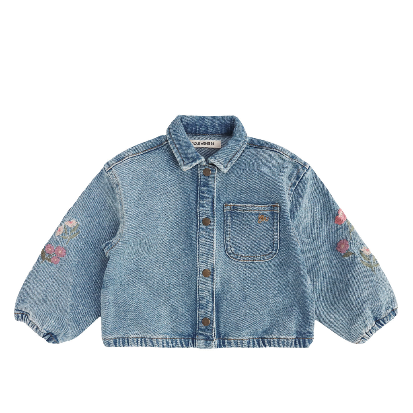 Your Wishes Stretch Denim | Embroidery Jacket Blue Tint