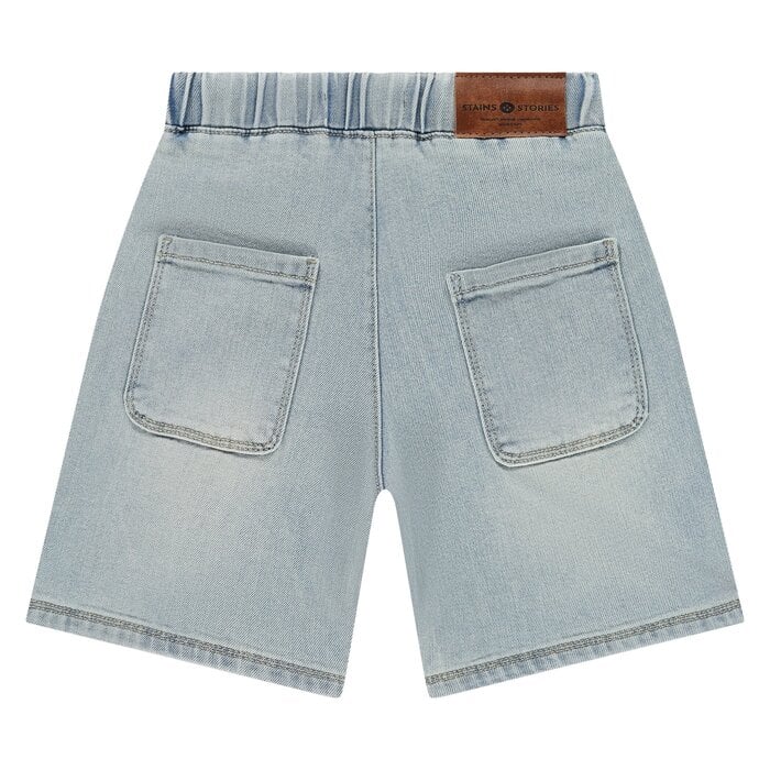 Stains & Stories boys denim short wide fit Pale blue