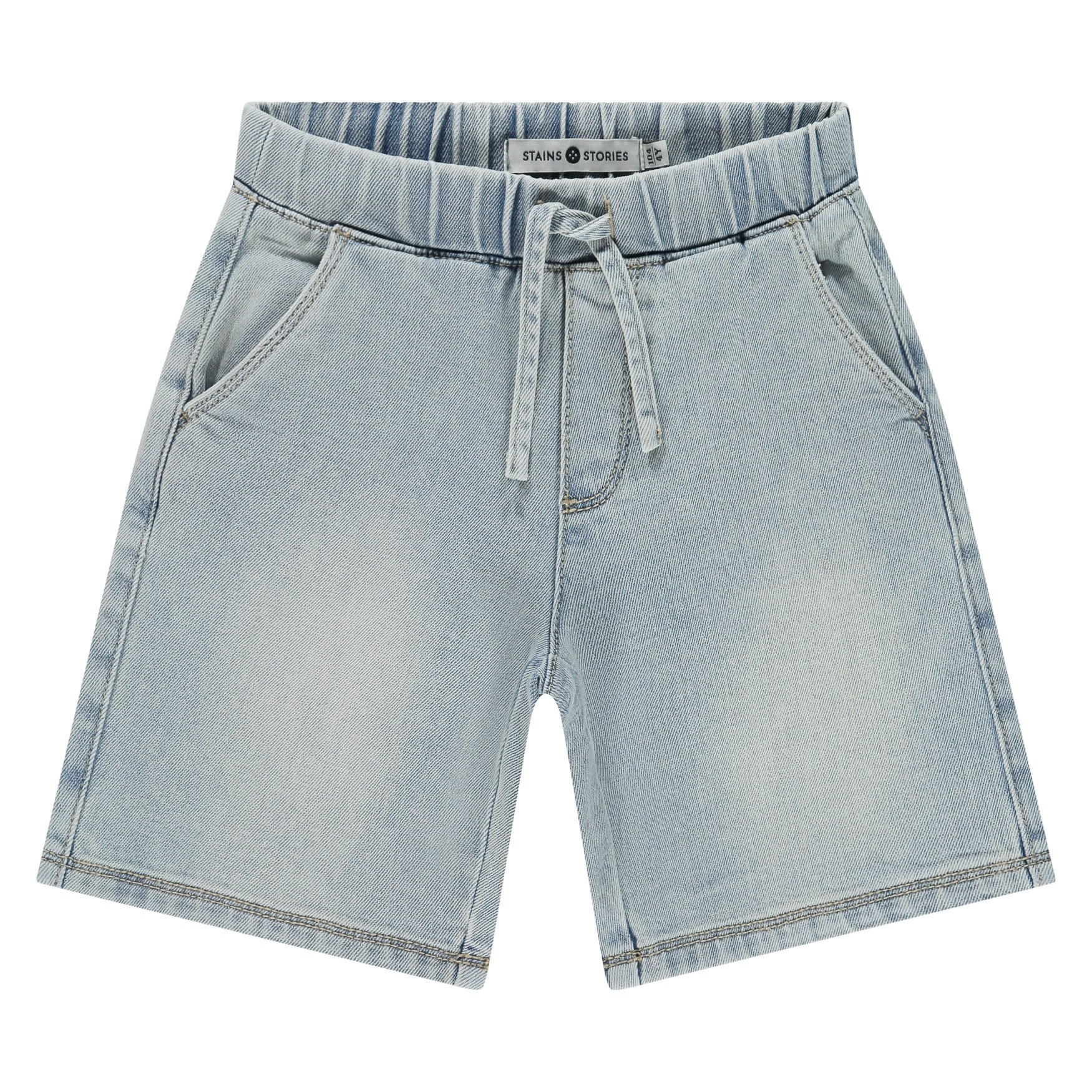 Stains & Stories boys denim short wide fit Pale blue
