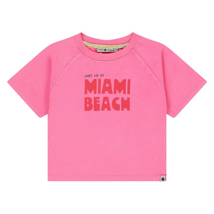 Stains & Stories girls t-shirt short sleeve Neon Pink SSA26308658
