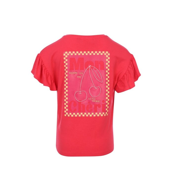 Looxs Little T-shirt SS ruffles poppy red