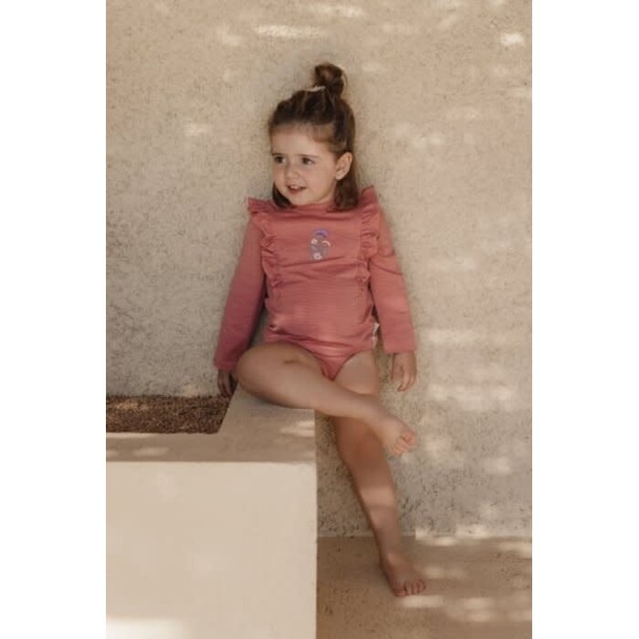 Little Dutch Zwem shirt lange mouwen Dreamy Pink Sparkle