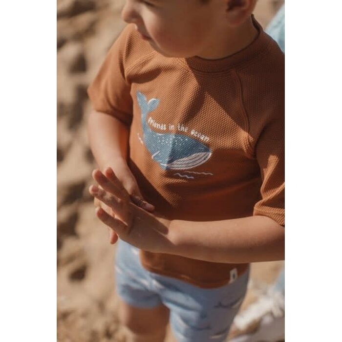Little Dutch Zwem shirt korte mouwen Sunny Brown