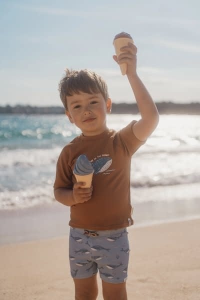 Little Dutch Zwem shirt korte mouwen Sunny Brown