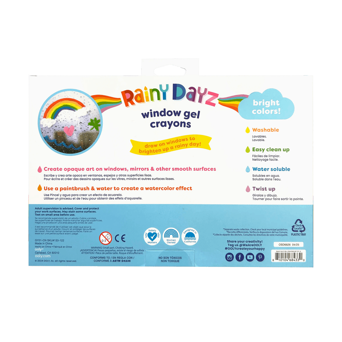 Ooly Ooly – Rainy Dayz Gel Crayons (Set of 10)