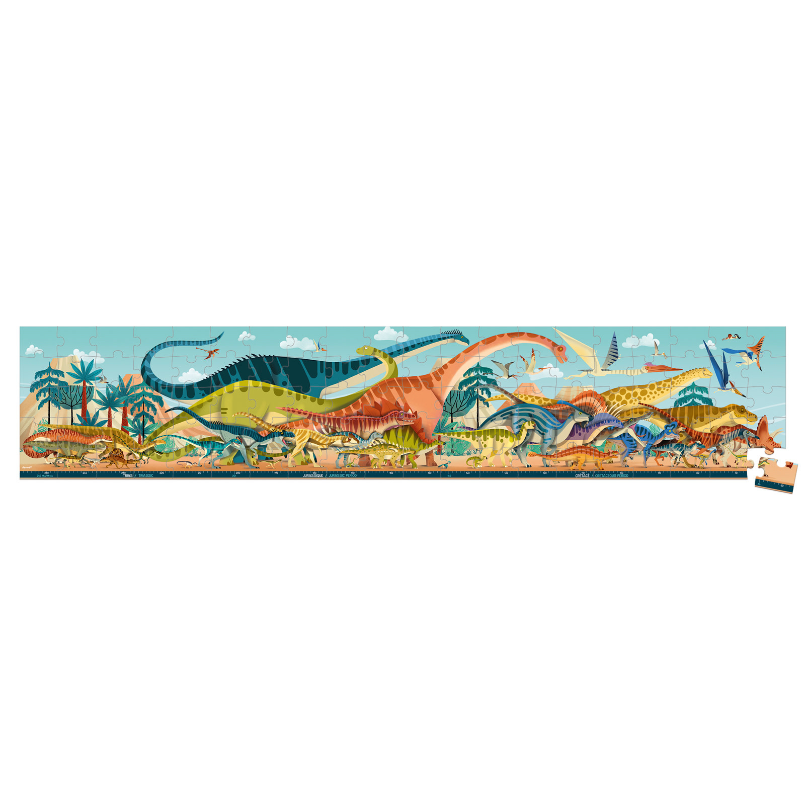 Janod Janod Dino – Puzzel Panorama Dino 100 stukjes