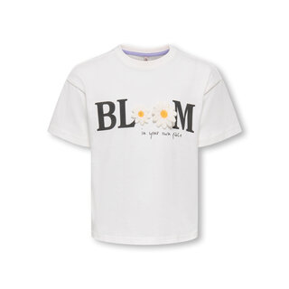 Kids Only KMGPETAL SS LOOSE PRINTED TEE JRS White