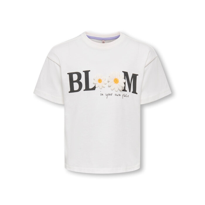 Kids Only KMGPETAL SS LOOSE PRINTED TEE JRS White