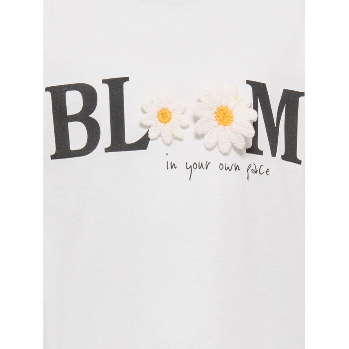 Kids Only KMGPETAL SS LOOSE PRINTED TEE JRS White