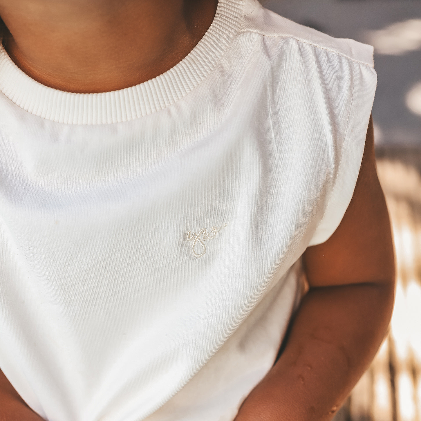 Your Wishes Single Jersey | Sleeveless Shirt Antique White