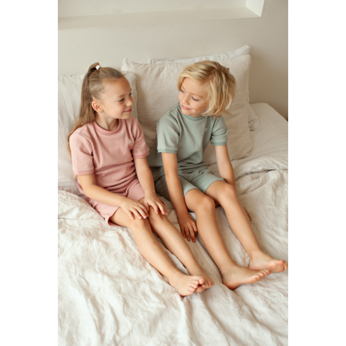 Feetje Shortama wafel - Summer Special Zeegroen