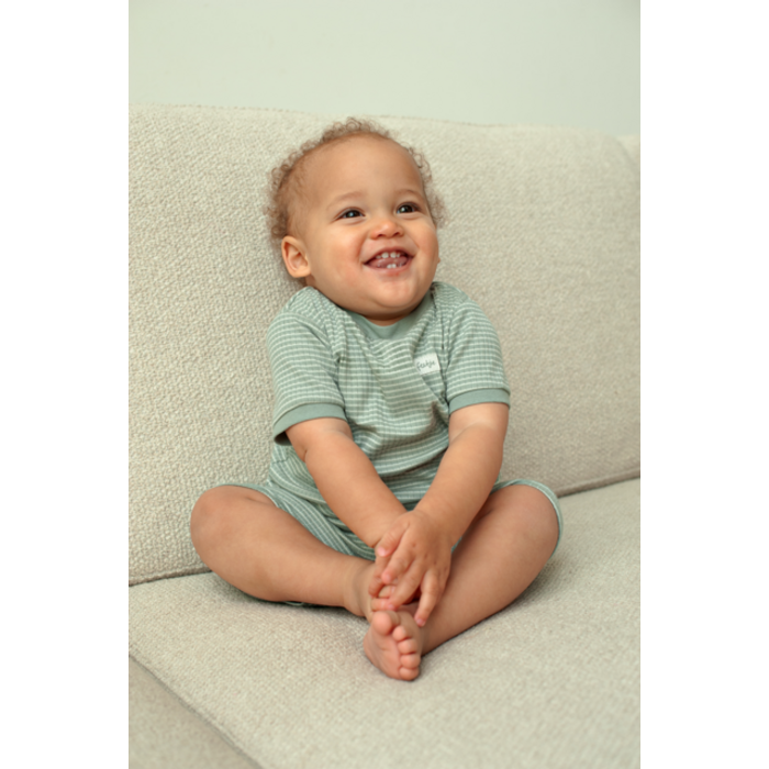 Feetje Shortama wafel - Summer Special Zeegroen