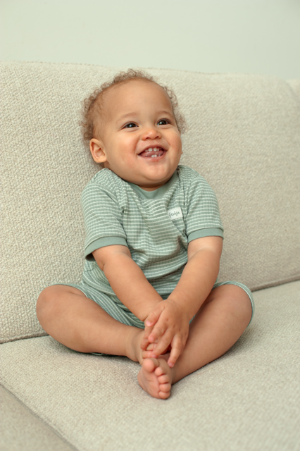 Feetje Shortama wafel - Summer Special Zeegroen