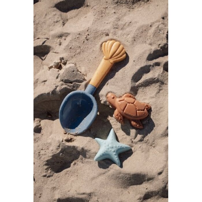 Little Dutch Strandset Schepje en Zandvormen - Blauw - Ocean World