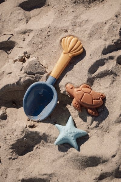 Little Dutch Strandset Schepje en Zandvormen - Blauw - Ocean World