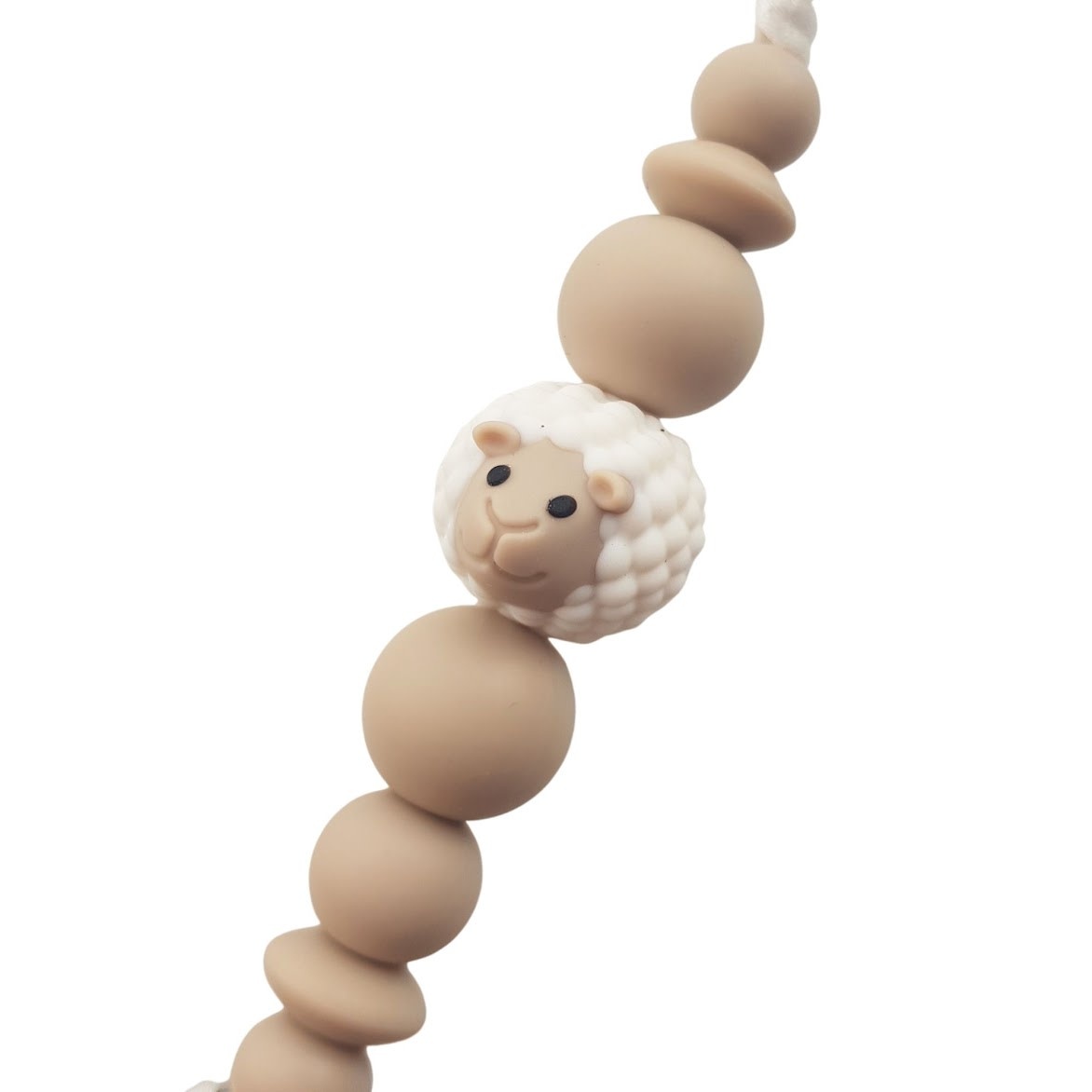 Chewies & more Newborn Clip Silicone Sheep Greige wool