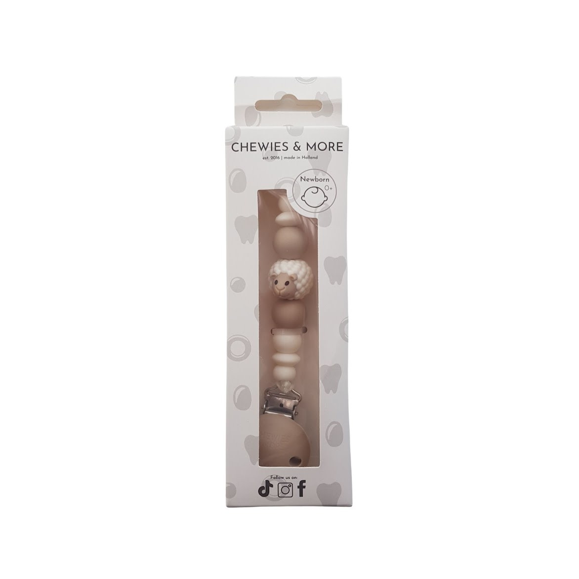 Chewies & more Newborn Clip Silicone Sheep White wool