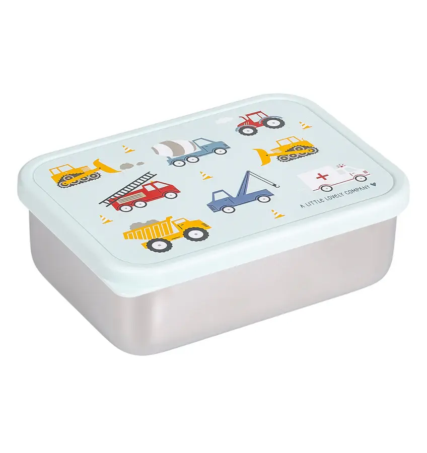 A Little Lovely Company RVS lunch box: Voertuigen