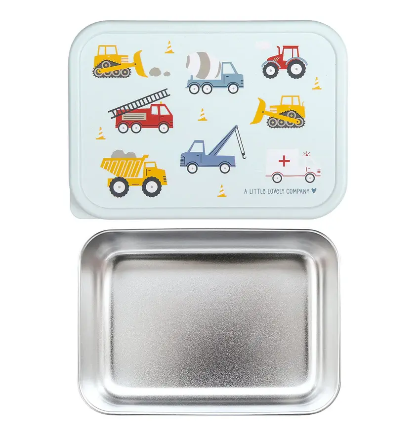 A Little Lovely Company RVS lunch box: Voertuigen
